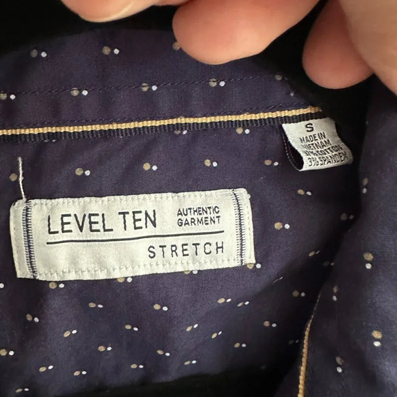 Level Ten Men's Navy‎ Blue Button-Down Shirt  Size Small, dress shirt, mens - Picture 3 of 6